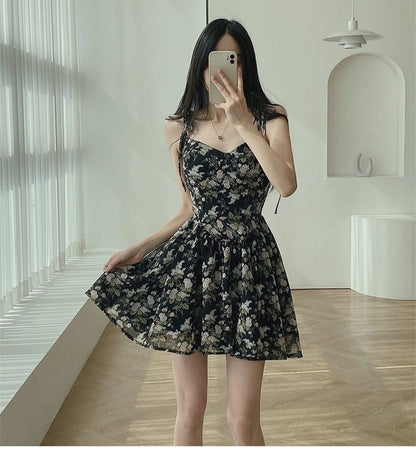 Spaghetti Strap Floral Print Dress