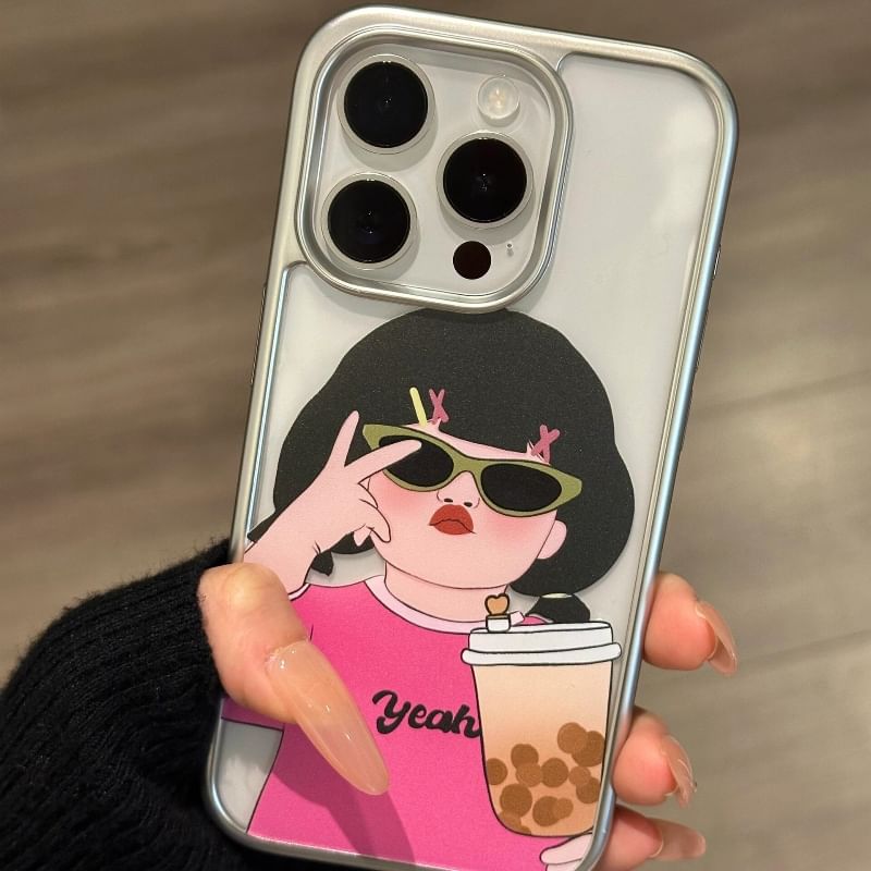 Cartoon Girl Phone Case - iPhone 15 Pro Max / 15 Pro / 15 Plus / 15 / 14 Pro Max / 14 Pro / 14 Plus / 14 / 13 Pro Max / 13 Pro / 13 / 13 mini / 12 Pro Max / 12 Pro / 12 / 12 mini / 11 Pro Max / 11 Pro / 11