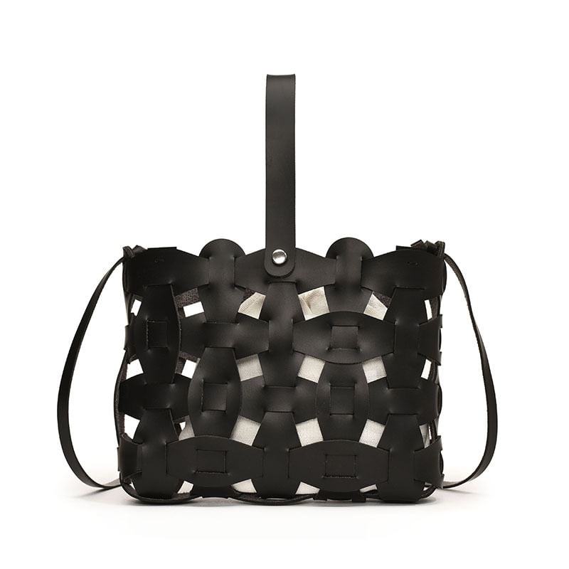 Leather Faux Crossbody Cutout Bag