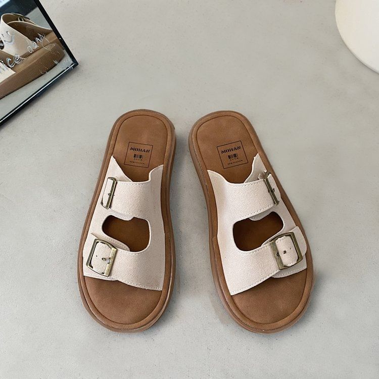 Buckled Slide Sandals