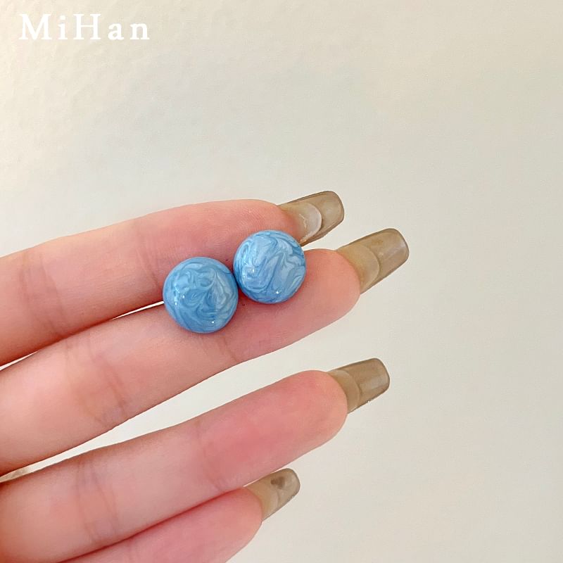Glaze Stud Bead Earring Alloy