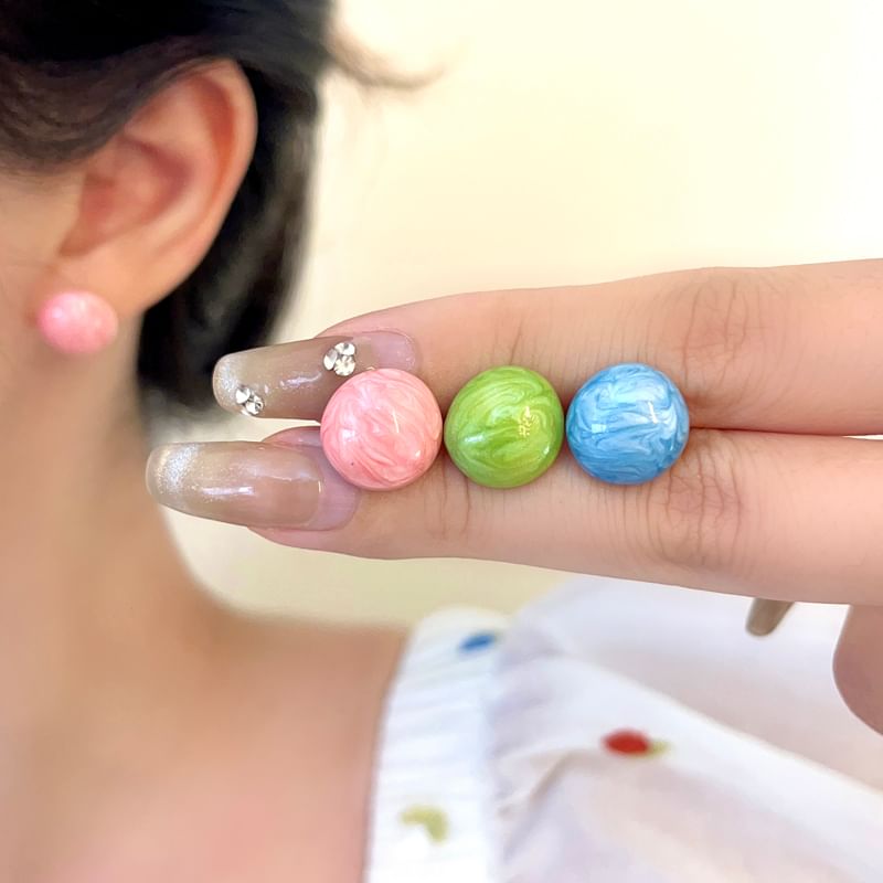 Glaze Stud Bead Earring Alloy