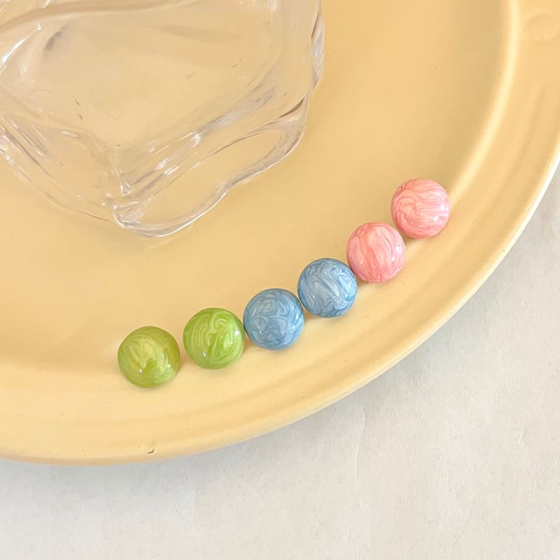 Glaze Stud Bead Earring Alloy