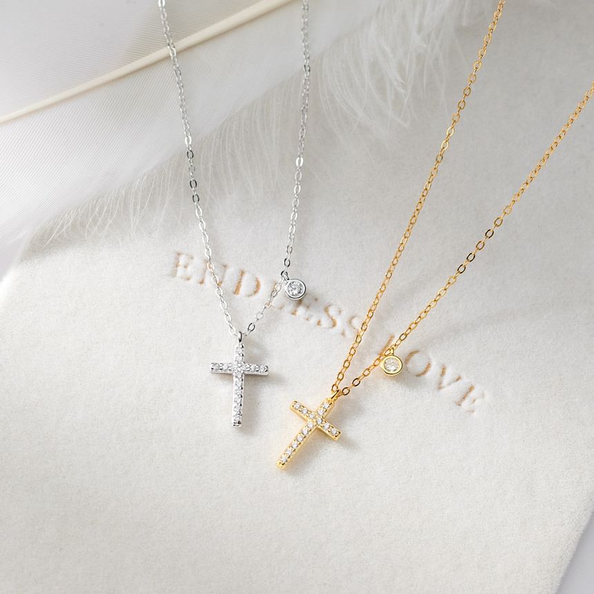 Rhinestone Cross Necklace