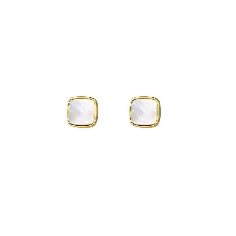 Square Shell Alloy Stud Earring