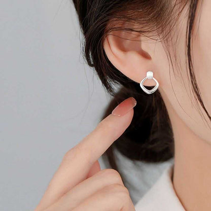 Geometric Alloy Drop Earring