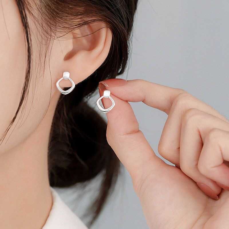 Geometric Alloy Drop Earring