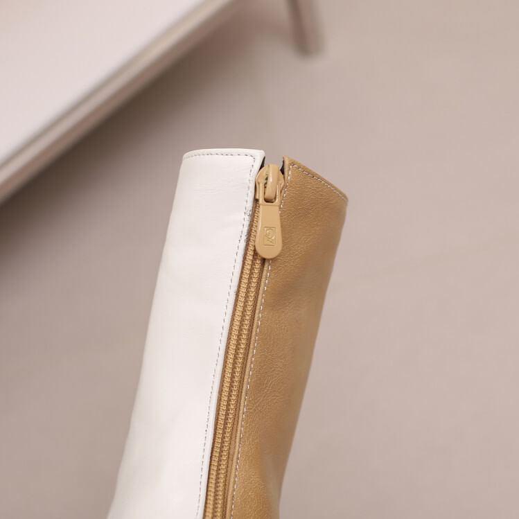 Pointed Boots Toe Heel Short Chunky