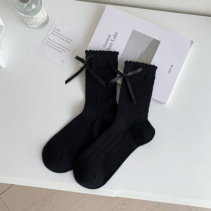 Bow Pointelle Socks