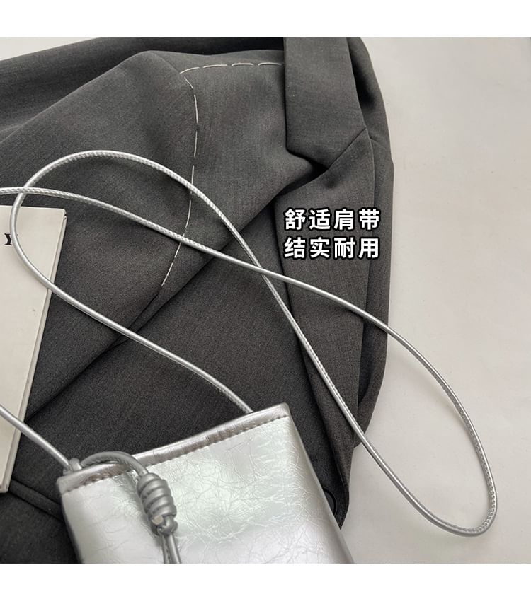 Faux Leather Metallic Crossbody Bag