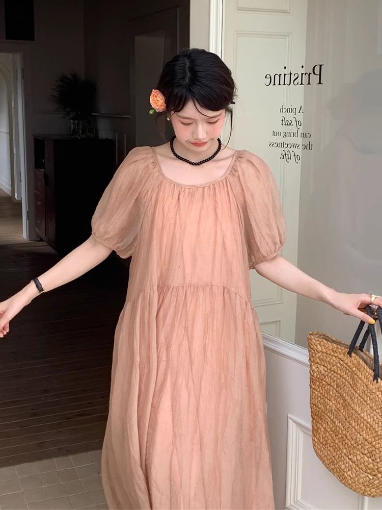 Spaghetti Strap Solid Sundress Maxi