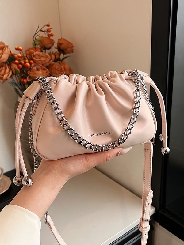 Drawstring Chain Crossbody Bag