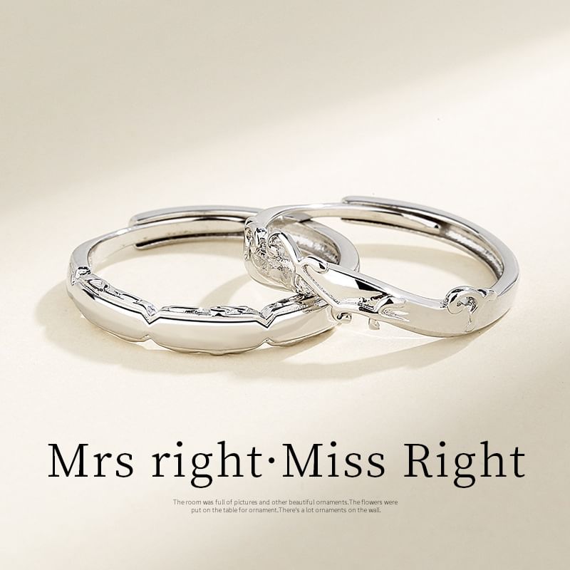 Couple Matching Stainless Steel Open Ring (Various Designs)