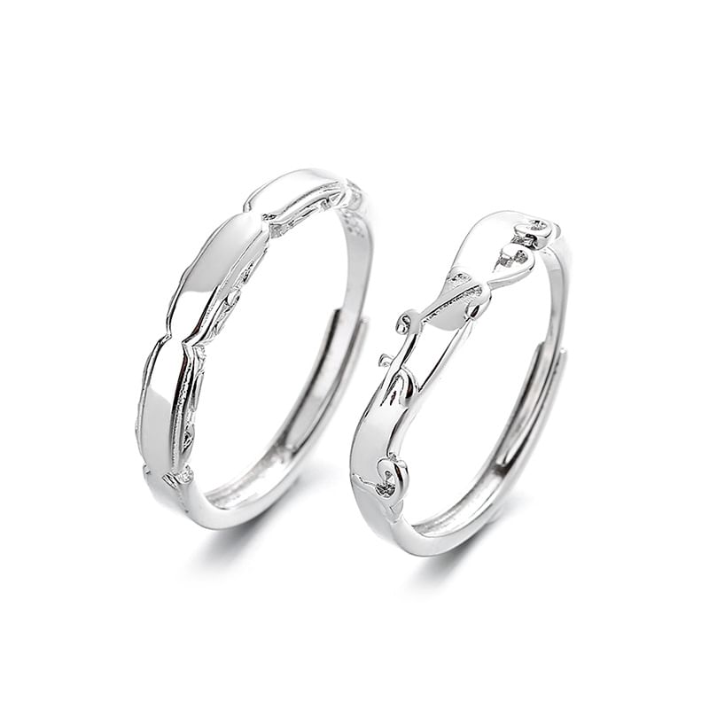 Couple Matching Stainless Steel Open Ring (Various Designs)