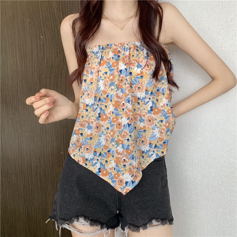 Halter Print Floral Top