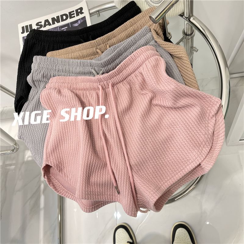 Plain Waist Drawstring Shorts
