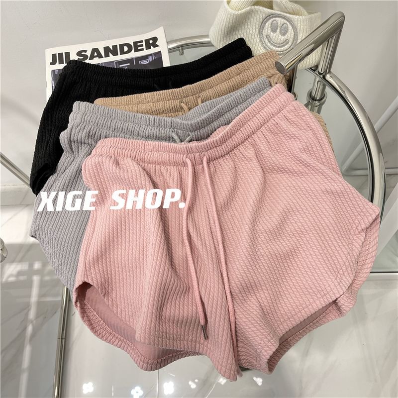 Plain Waist Drawstring Shorts