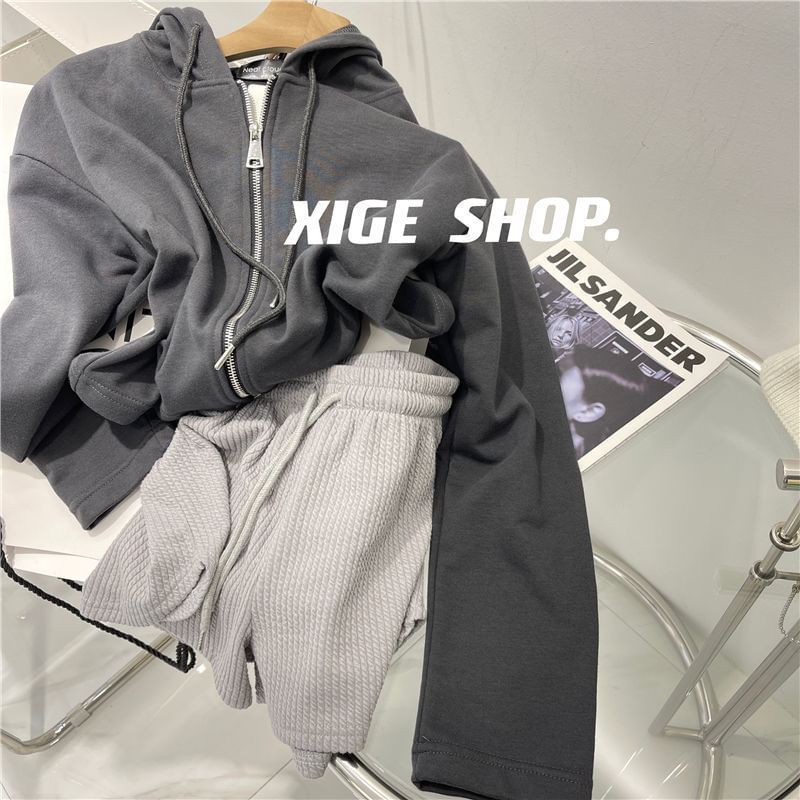 Plain Waist Drawstring Shorts