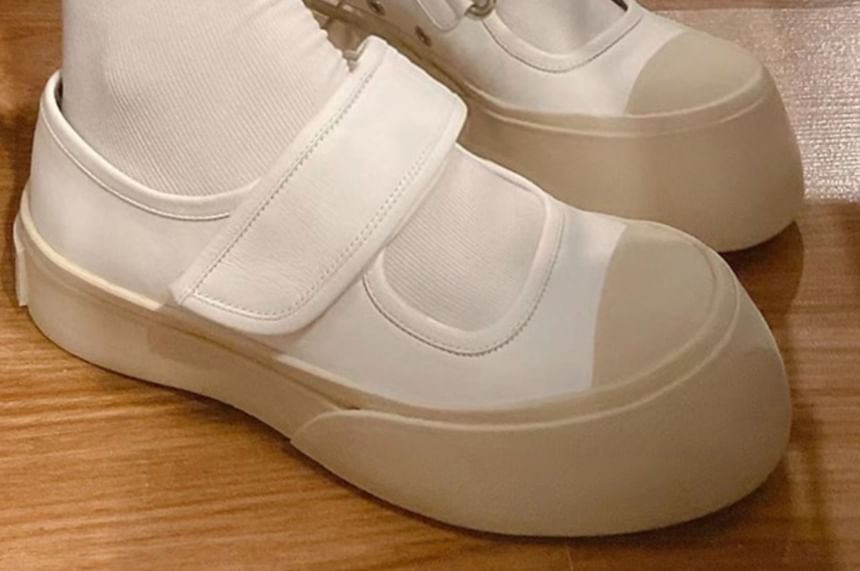 Adhesive Strap Platform Mary Jane Shoes