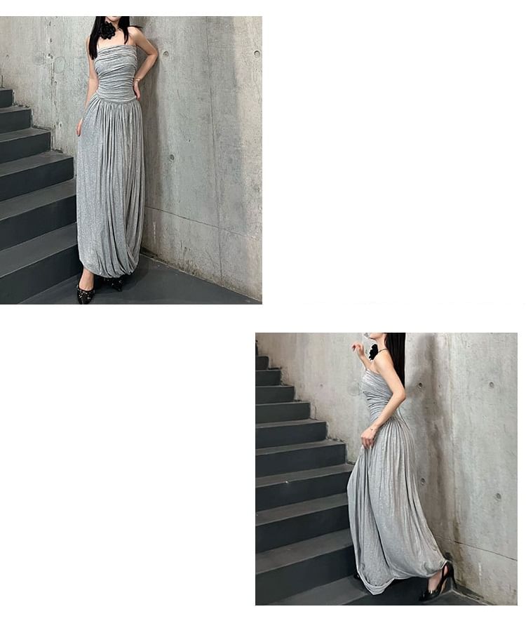 Maxi Dress Ruched A-Line Tube