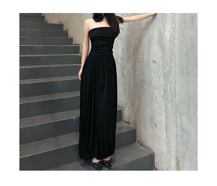 Maxi Dress Ruched A-Line Tube
