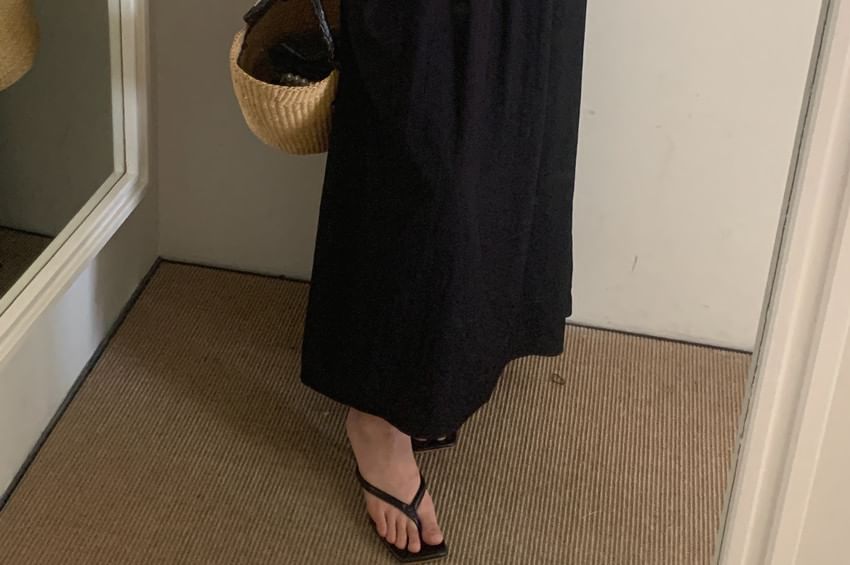 Spaghetti Strap Open Back Maxi A-Line Dress