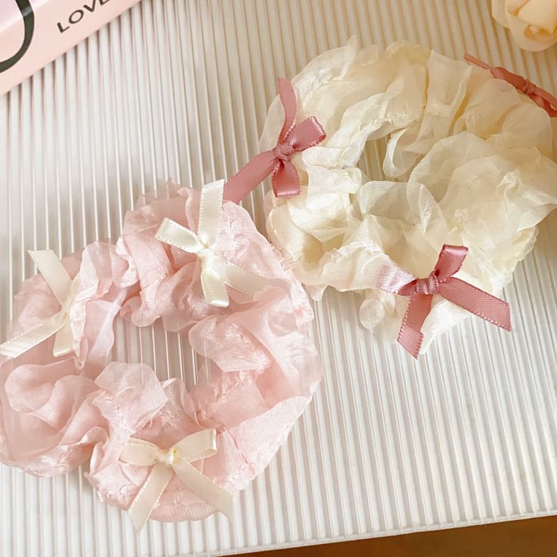 Ruffle Bowknot Scrunchie