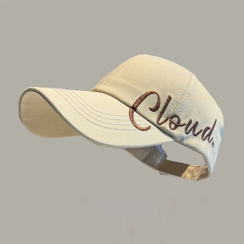 Lettering Embroidered Visor Baseball Cap