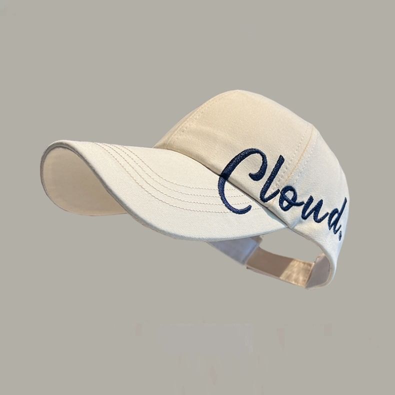 Lettering Embroidered Visor Baseball Cap