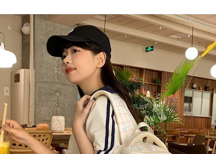 Print Bag Charm Multi-Pocket Backpack Set Cartoon /