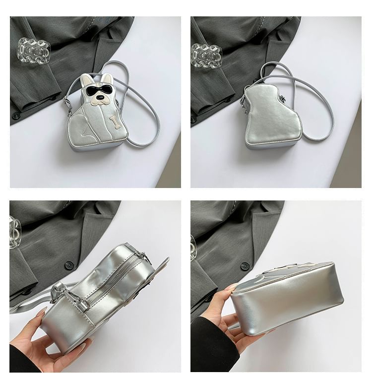 Dog Leather Faux Crossbody Bag