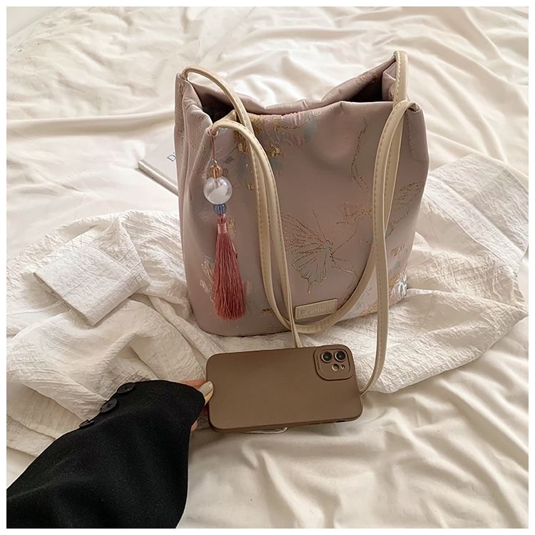 Jacquard Butterfly Bucket Bag