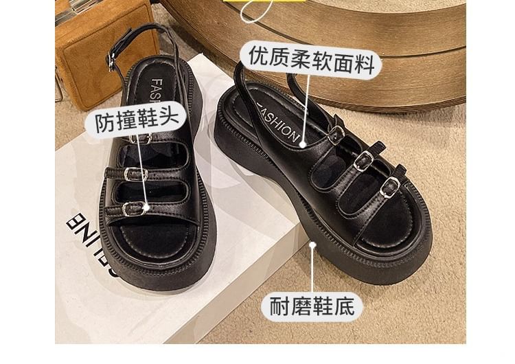 Platform Buckle Strap Sandals