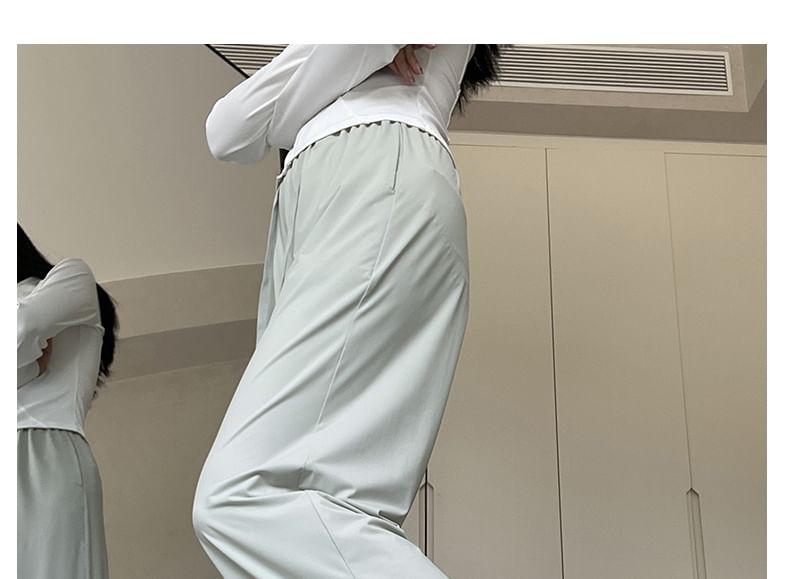 Side Slit High Rise Plain Wide Leg Sweatpants