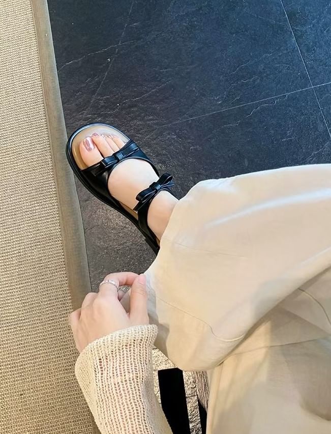Sandals Slide Bow
