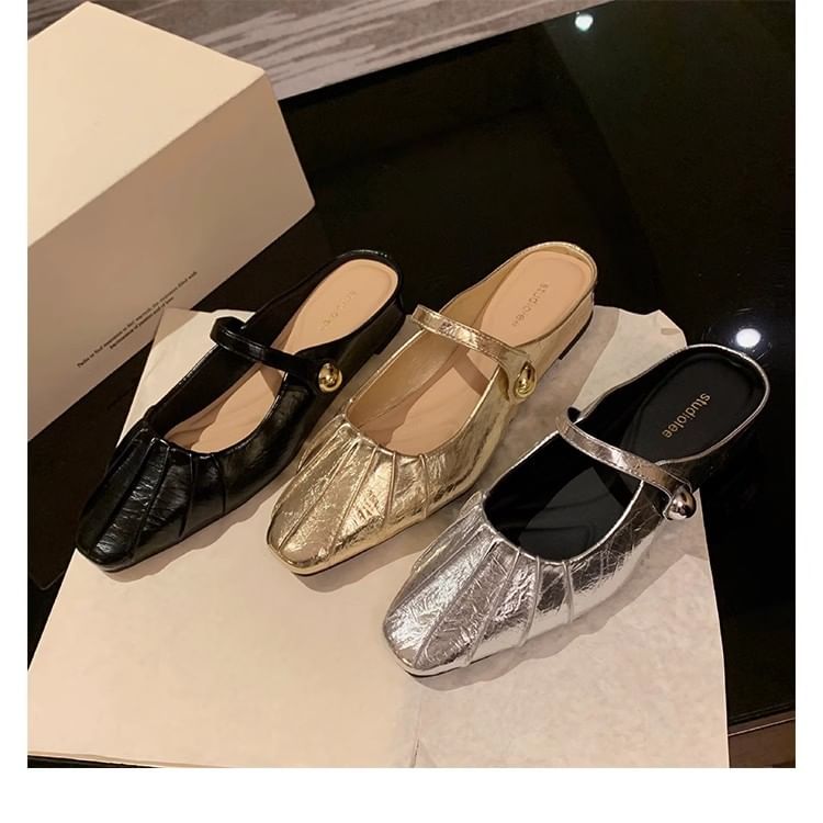 / Toe Jane Shoes Square Mary Mules