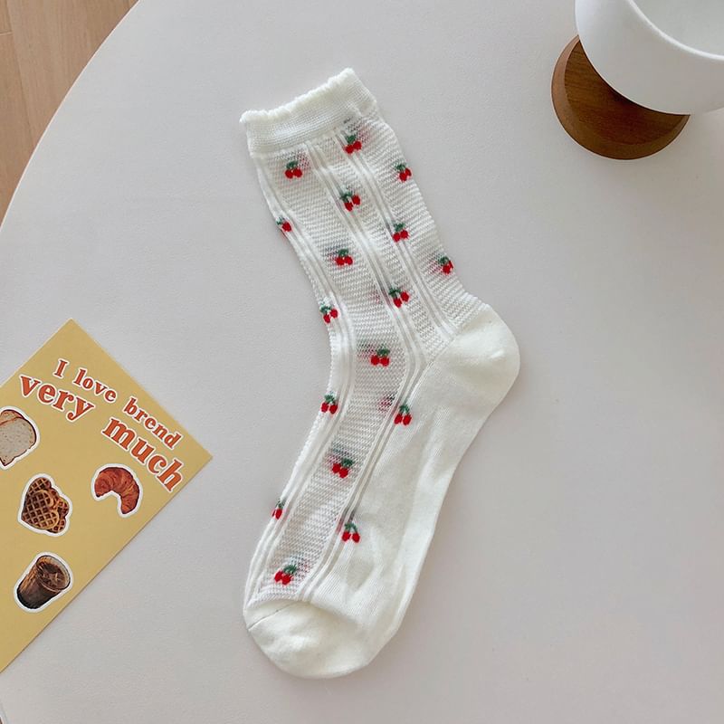 Cherry Print Socks