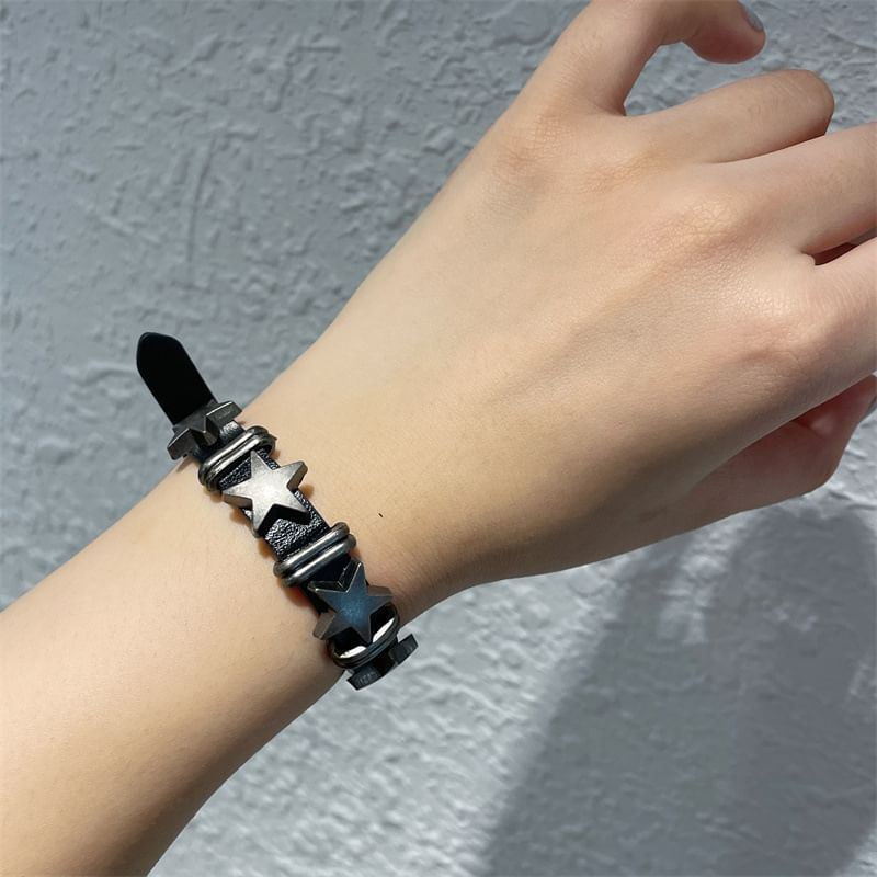 Leather Faux Bracelet Star