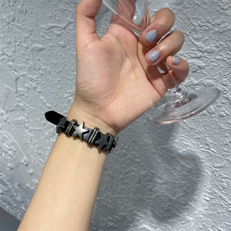 Leather Faux Bracelet Star
