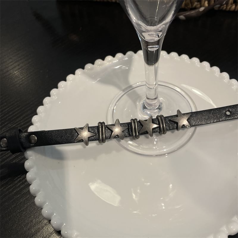 Leather Faux Bracelet Star