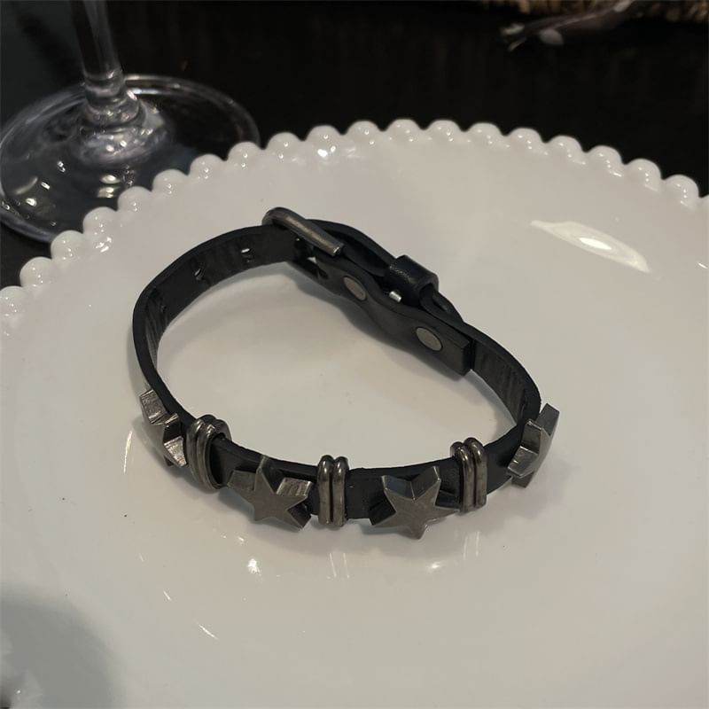 Leather Faux Bracelet Star