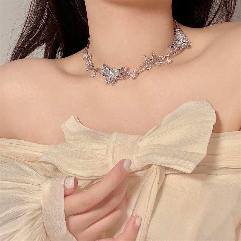 Necklace Butterfly Beaded