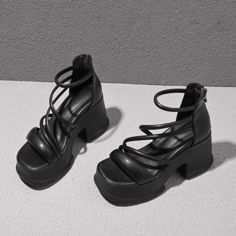 Platform Sandals Lace-Up