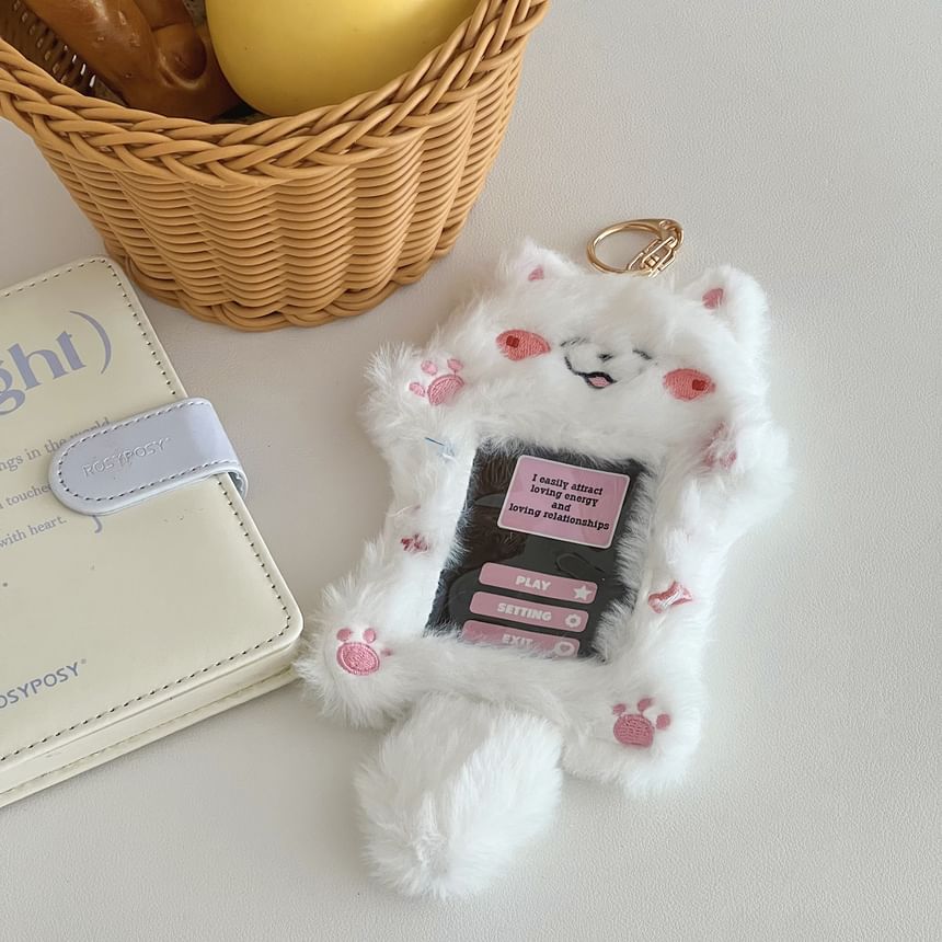 Animal Chenille Card Holder Keyring (Various Designs)