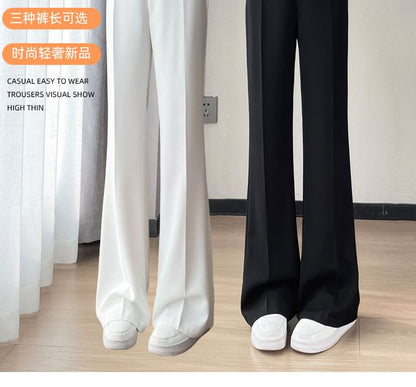 High Waist Plain Bootcut Dress Pants