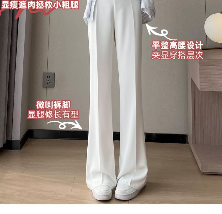 High Waist Plain Bootcut Dress Pants