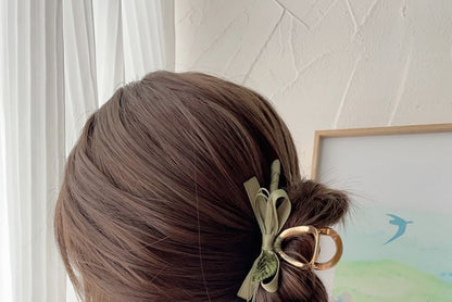 Floral Ribbon Hair Claw Clip