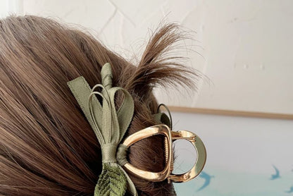 Floral Ribbon Hair Claw Clip