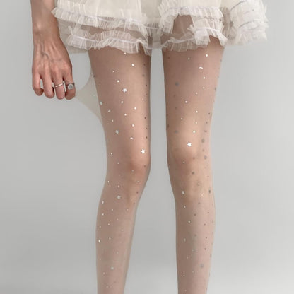 Star Print Sheer Tights