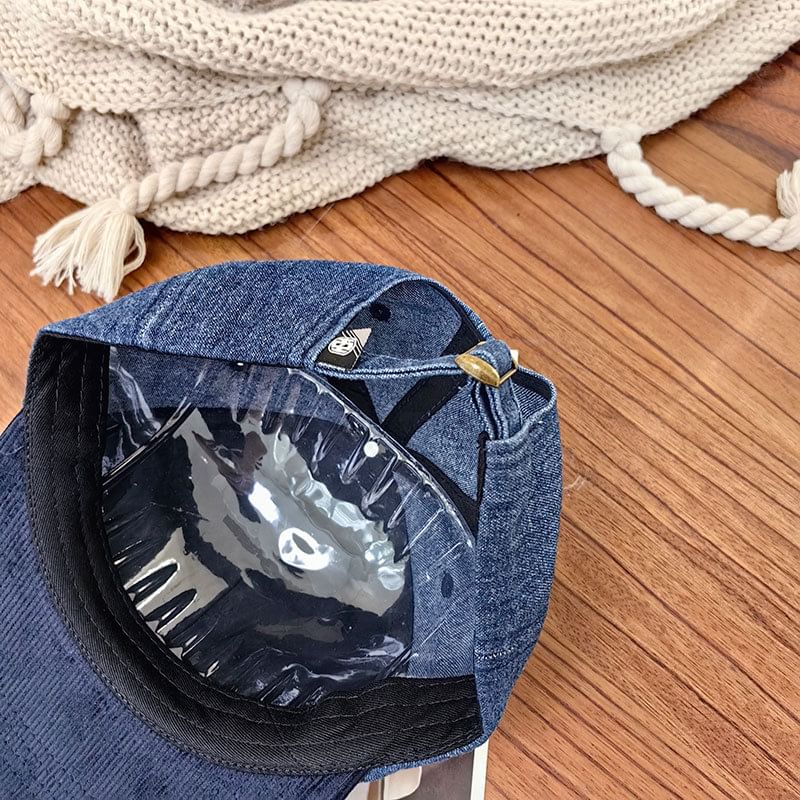 Lettering Corduroy Embroidered Cap